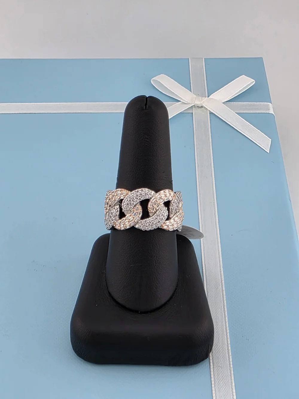 Sterling Silver 925 CUBAN Link Statement Men Ring